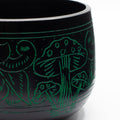 Cuenco tibetano de caldero - Hongo mágico - Verde (15cm)