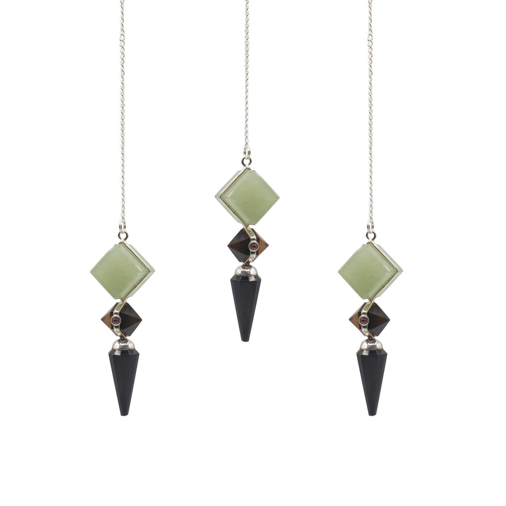Realm Creator - Three-Piece Pendulum - Black Agate - Green Aventurine - Tiger's Eye