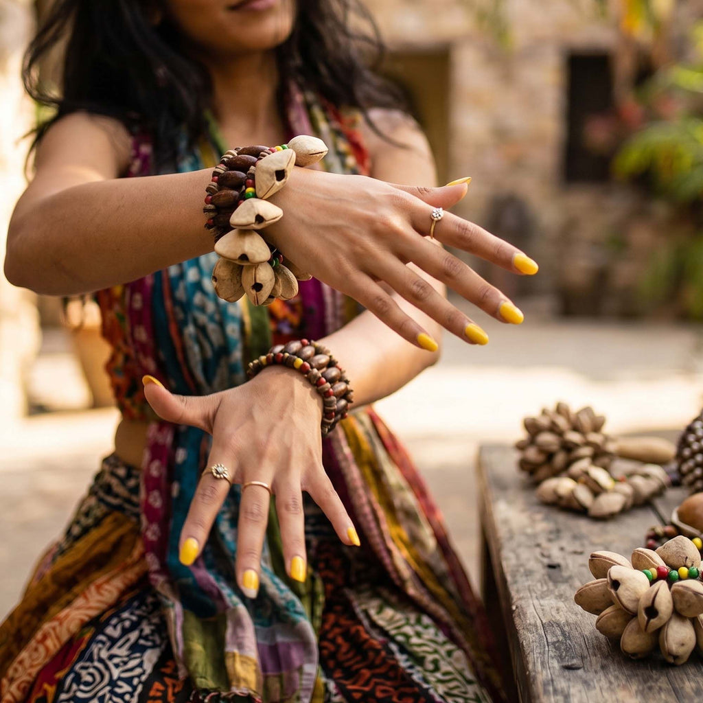 Kenari Shell Hand Shaker - Pulsera Sonajero (15 piezas)
