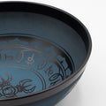 Large Aluminum Tibetan Singing Bowl - Double Dorje Tibetan Design - Blue (27 cm)